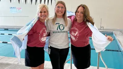 Heartland United Way President Karen Rathke and Greater Grand Island Community Foundation CEO Melissa DeLaet pose with Howard County Medical Center Foundation & Marketing Director Keely Huebner during their Go Big GIVE event on May 1.